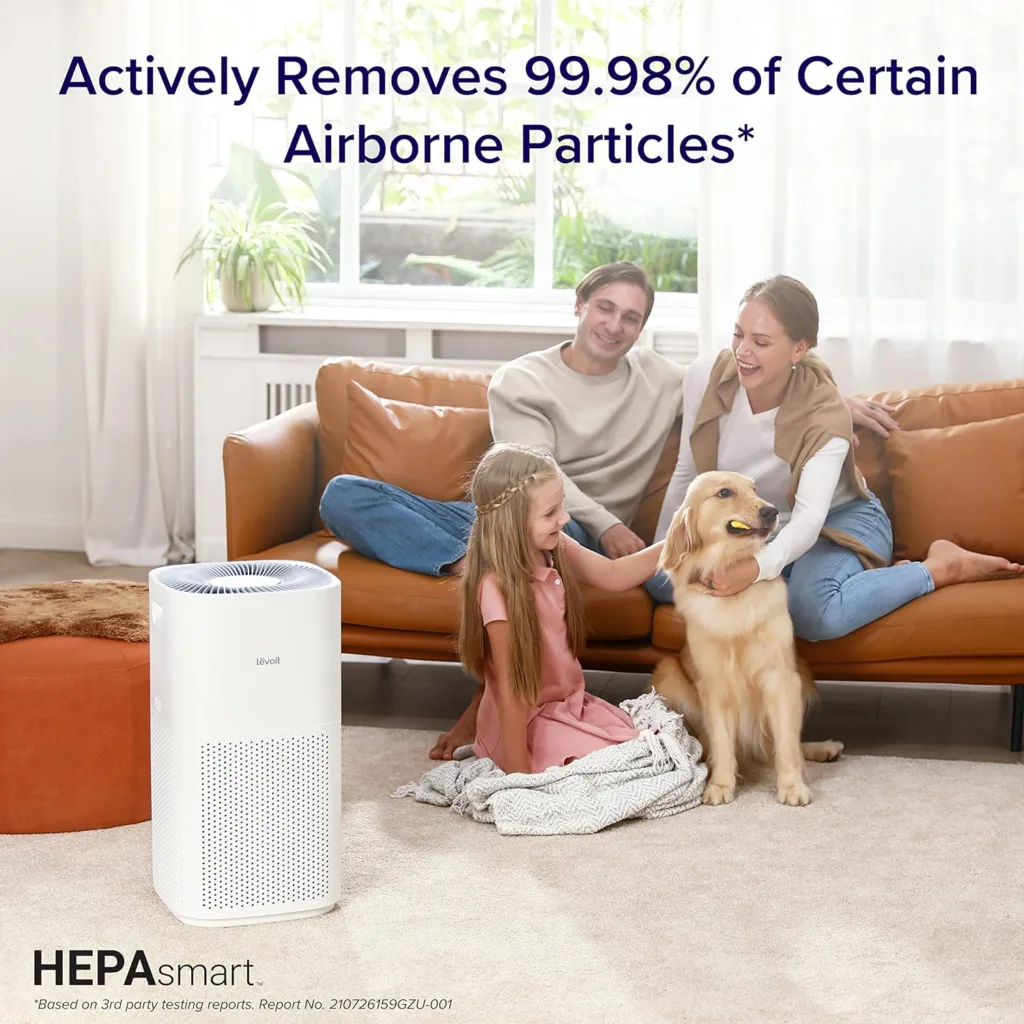 LEVOIT Air Purifiers for Home Large Room, Covers Up to 3175 Sq. Ft, Smart WiFi and PM2.5 Monitor, Hepa Filter Captures Particles, Smoke, Pet Allergies, Dust, Pollen, Alexa Control, Core 600S, White : Home Kitchen