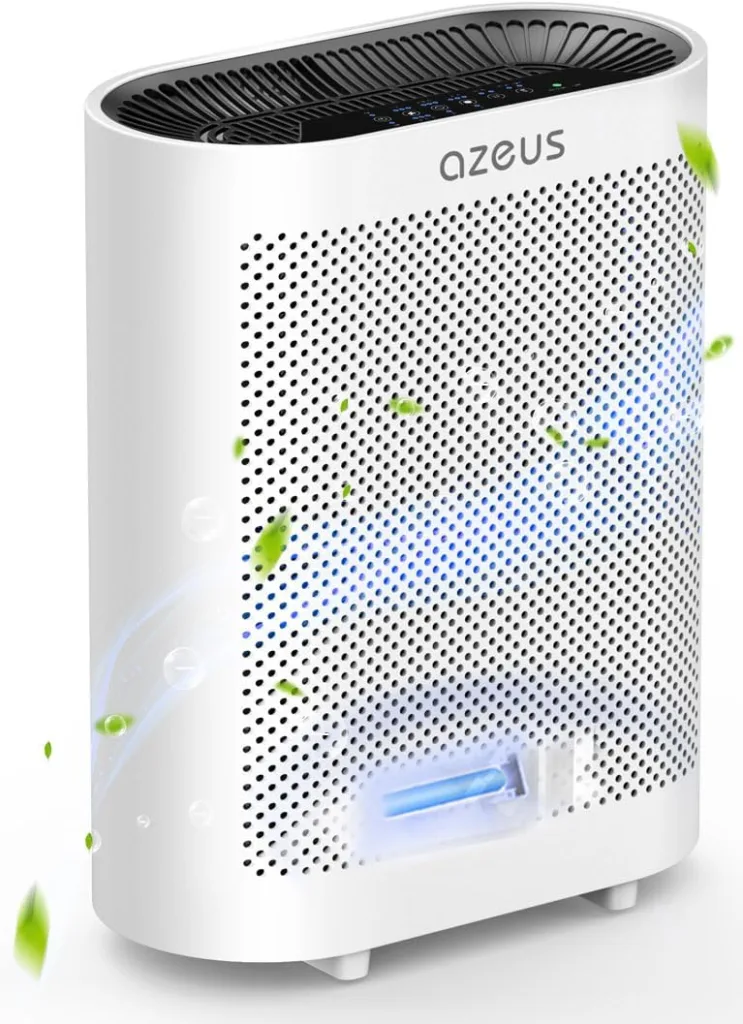 AZEUS True HEPA Air Purifier for Home, up to 1080 sq ft Large Room, UV light | Ionic Generator | Office or Commercial Space | Filter 99.97% Pollen, Smoke, Dust, Pet Dander, Air Quality Sensor