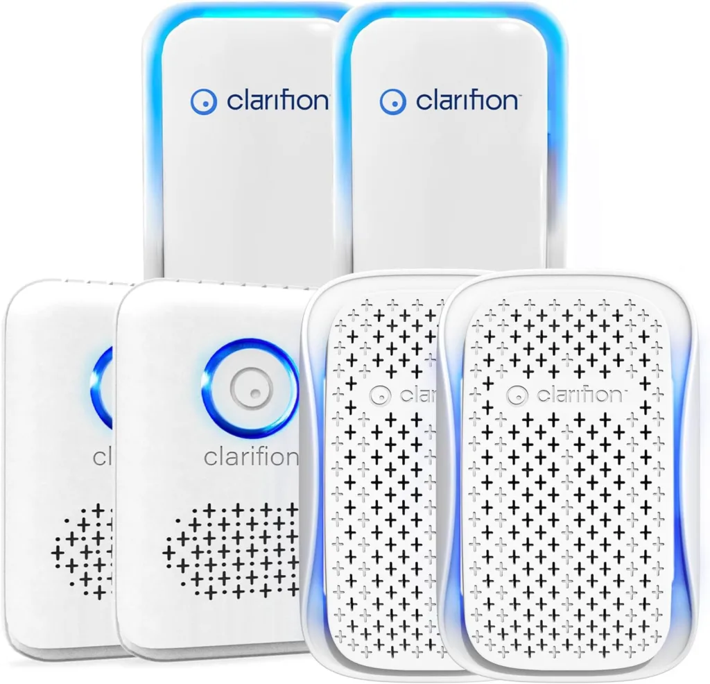Clarifion - Air Ionizers for Home (1 Pack), Negative Ion Filtration System, Quiet Air Freshener for Bedroom, Office, Kitchen, Portable Air Filter Odor, Smoke Dust, Pets, Eliminator, Mini Air Cleaner