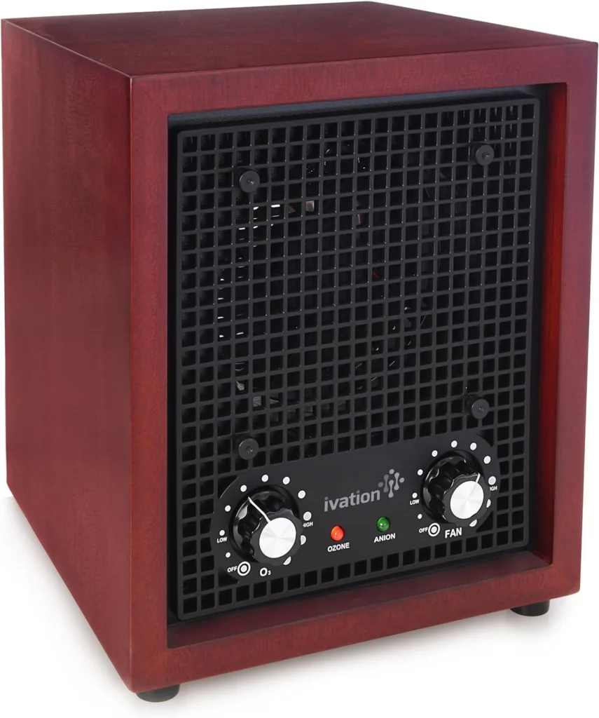 Ivation Ozone Generator Air Purifier, Ionizer Deodorizer -Purifies Up to 3,500 Sq/Ft -Great for Dust, Pollen, Pets, Smoke More Cherry