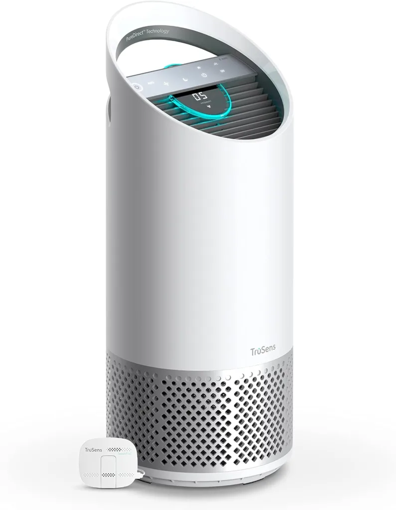 TruSens Air Purifier with UV-C Light + True HEPA Filtration | Large | SensorPod™ Air Quality Monitor | Auto, Sleep, Turbo Mode | Touch Control | Portable Handle