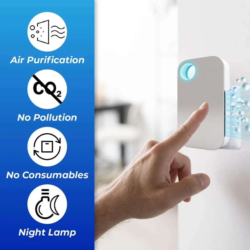 Air Ionizer - Mini Air Purifier - Ionizer Air Purifier - Ozone Machine Odor Removal - Negative Ion Generator - Apartment Must Haves - Home Air Fresheners - Air Conditioner Portable for Room