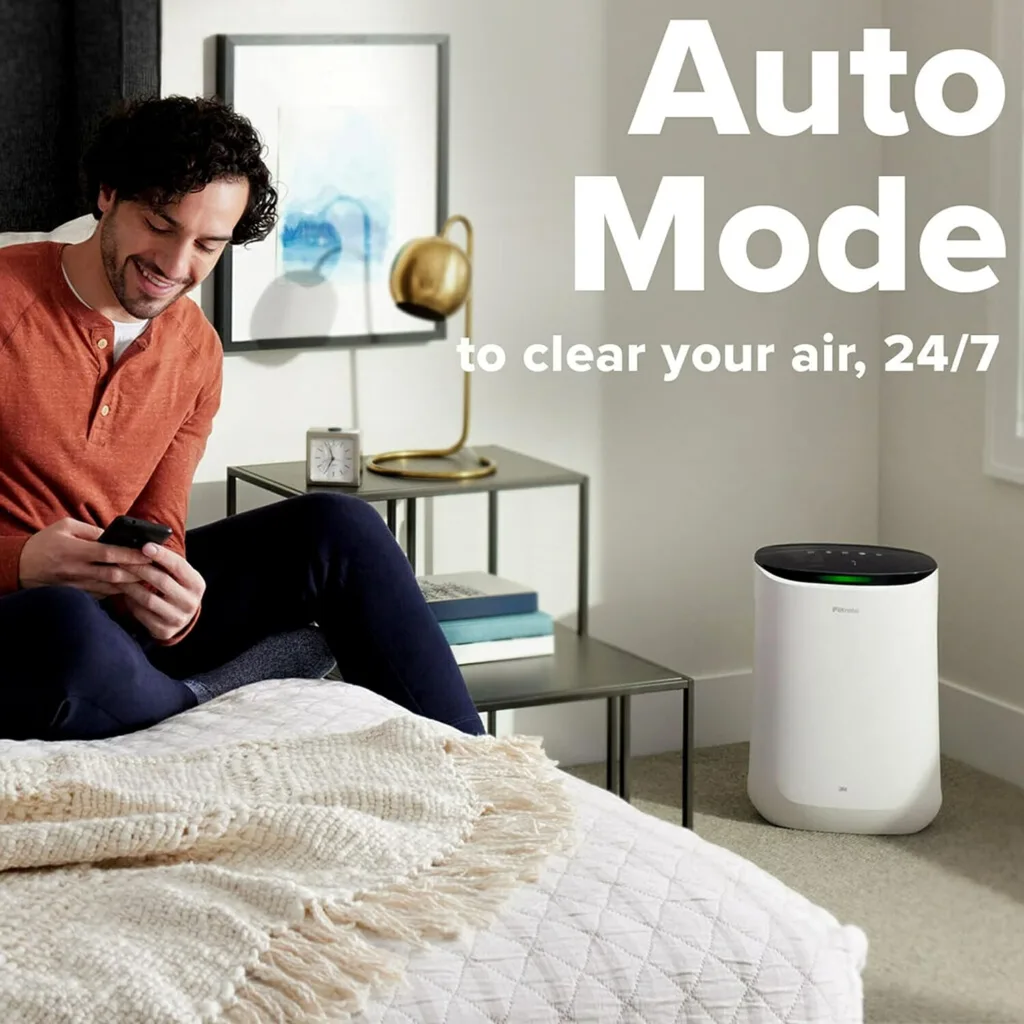 Filtrete Smart Air Purifier  Air Quality Monitor Medium Rooms, up to 150 sqft, Alexa enabled, Wi-Fi Simple Setup, True HEPA Filter for Allergens, Dust, Bacteria,  Viruses, Alexa smart reorders