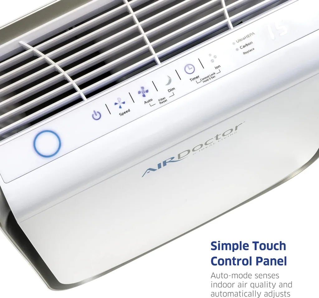 AIRDOCTOR AD2000 4-in-1 Air Purifier for Small Medium Rooms with UltraHEPA, Carbon VOC Filters Air Quality Sensor Automatically Adjusts Filtration Removes Particles 100x Smaller Than HEPA Standard