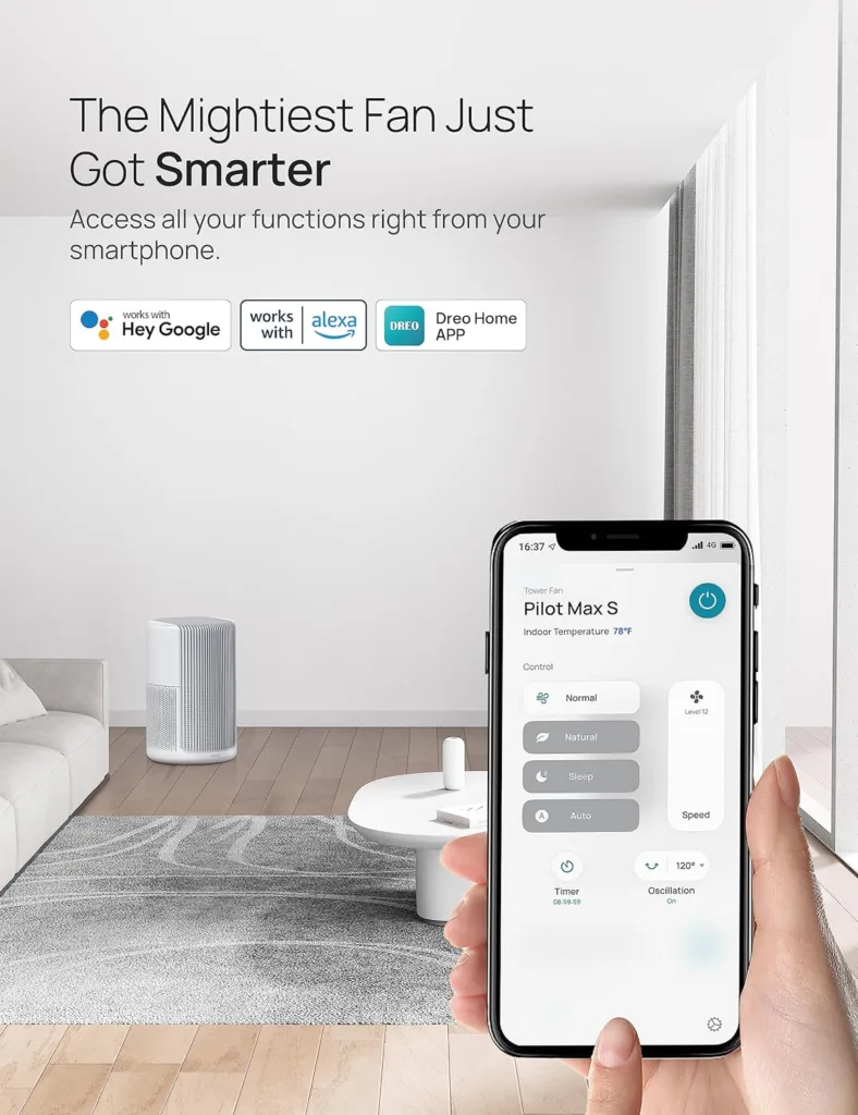 Dreo Air Purifiers for Bedroom, Smart WiFi Alexa/Google Control, Fits for Allergy, Pets, H13 True HEPA Filter, Removes Up to 99.97% of Particles Dust Smoke Pollen, 20dB Low Noise, PM2.5 Sensor 6 Modes