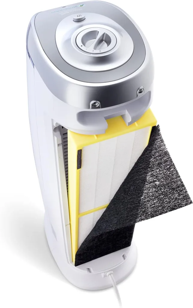 GermGuardian Air Purifier with HEPA 13 Filter, Removes 99.97% of Pollutants, Covers Large Room up to 743 Sq. Foot Room in 1 Hr, UV-C Light Helps Reduce Germs, Zero Ozone Verified, 22”, White, AC4825W