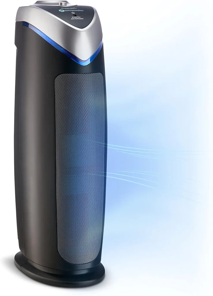 GermGuardian Air Purifier with HEPA 13 Filter, Removes 99.97% of Pollutants, Covers Large Room up to 743 Sq. Foot Room in 1 Hr, UV-C Light Helps Reduce Germs, Zero Ozone Verified, 22, Gray, AC4825E
