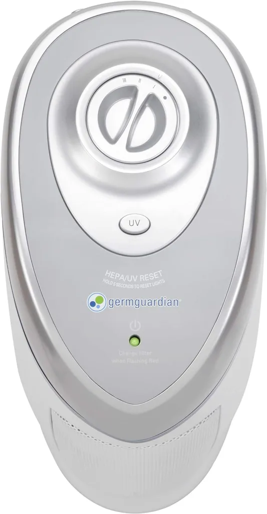 GermGuardian Air Purifier with HEPA 13 Filter, Removes 99.97% of Pollutants, Covers Large Room up to 743 Sq. Foot Room in 1 Hr, UV-C Light Helps Reduce Germs, Zero Ozone Verified, 22, Gray, AC4825E