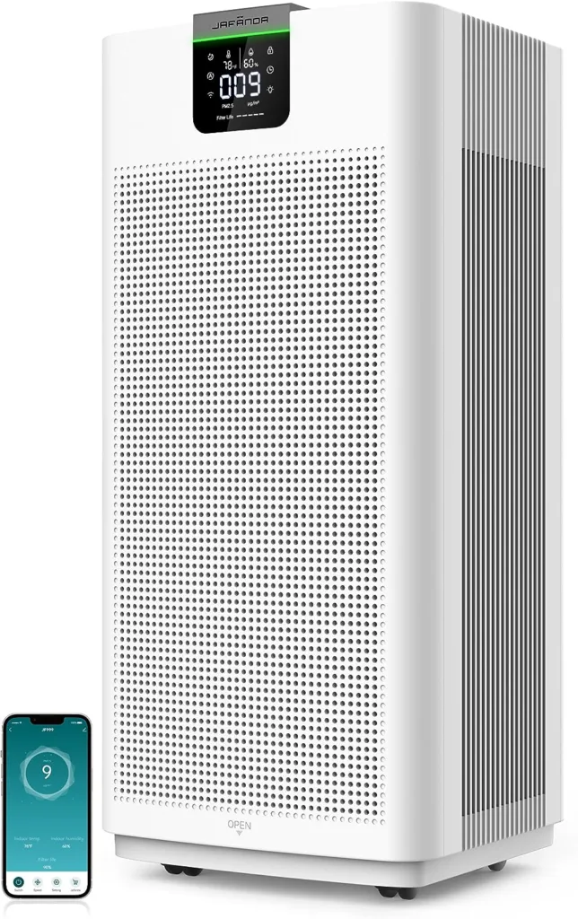 Jafända Home Air Purifiers for 4575 sq ft Large Room, with H13 HEPA Air Filters +3.38 lb Activated Carbon, Support APP Alexa, Air Cleaner Remove 99.97% Dust Pollen Smoke Pet Allergies Odors VOCs