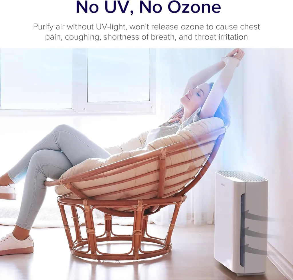 LEVOIT Air Purifiers for Home Large Room, HEPA Filter Cleaner with Washable Filter for Allergies, Smoke, Dust, Pollen, Quiet Odor Eliminators for Bedroom, Pet Hair Remover, Vital 100, White