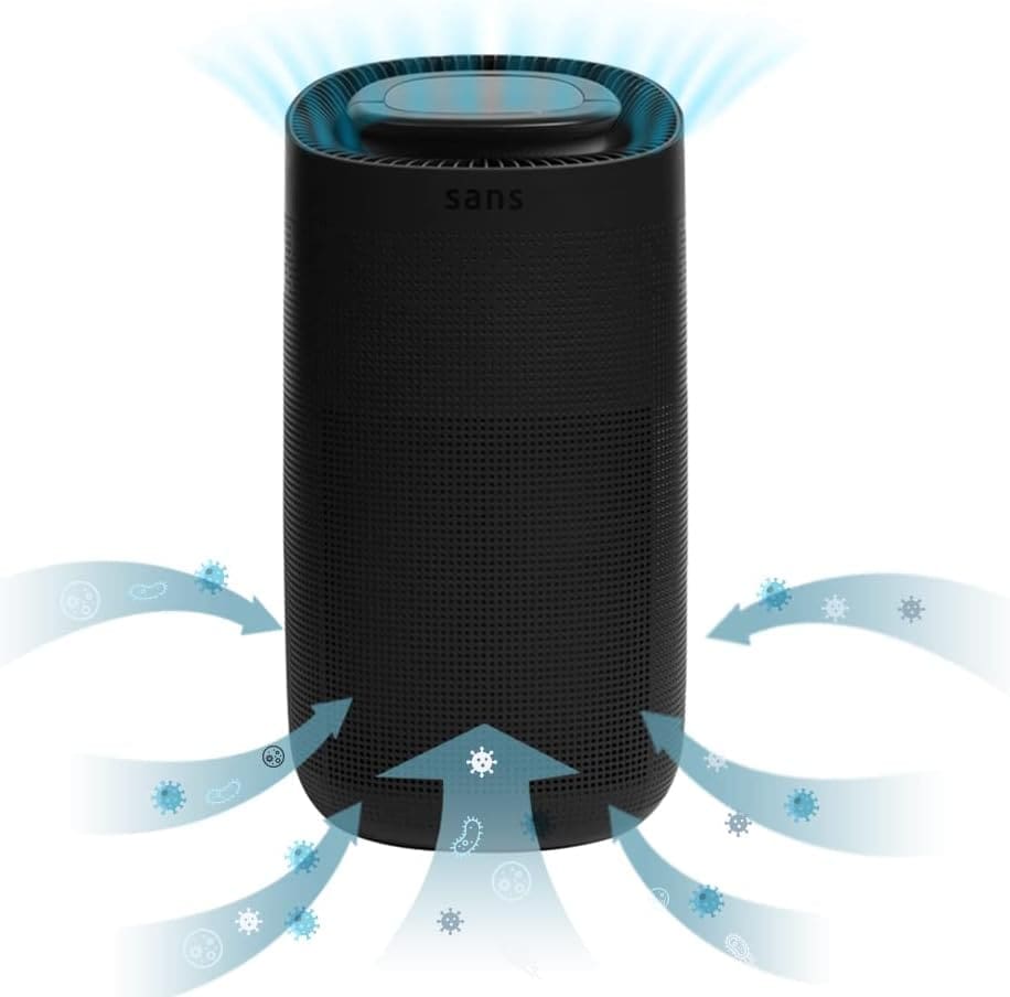Sans HEPA 13 Air Purifier - Black - 1560ft² Ultra-Quiet Home Air Purifier, Pre-Filter, Activated Carbon, UV-C Light, Protect from Odors, Smoke, Pollutants, Allergens, Dust, Dander, Harmful Chemicals